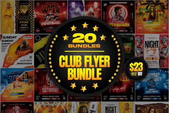 20 Night Club Party Flyer Bundle: A Complete Design Kit