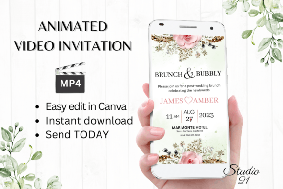 Boho Wedding Brunch Invite W9126: Your Instant, Elegant Digital Solution
