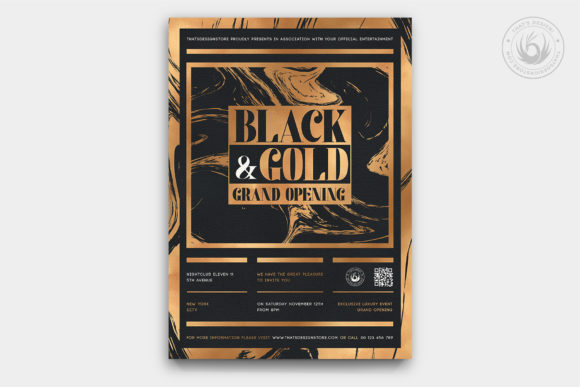 Elevate Your Event with Black and Gold Flyer Template V24