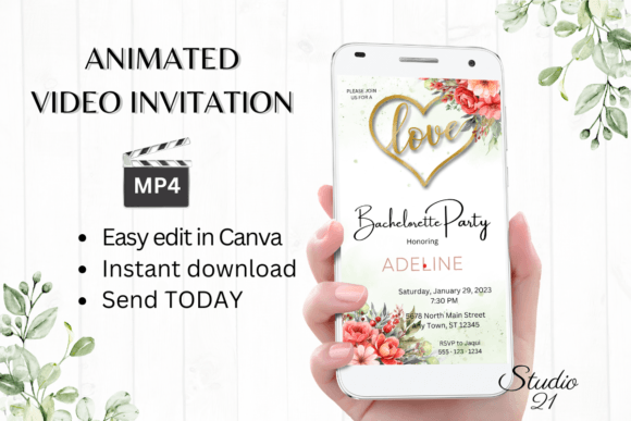 Floral Bachelorette Party Invite W6130: A Fresh Take on Celebration Design