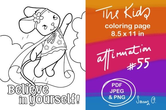 Mouse Affirmations Believe in Yourself: A Playful Positive Coloring Page
