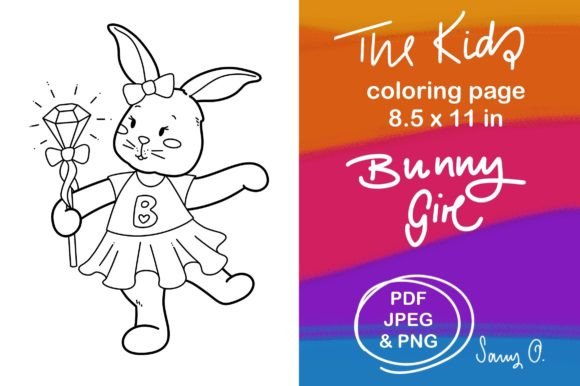 Rabbit Bunny Superhero Easter Magic Wand: A Playful Coloring Page for Creative Projects