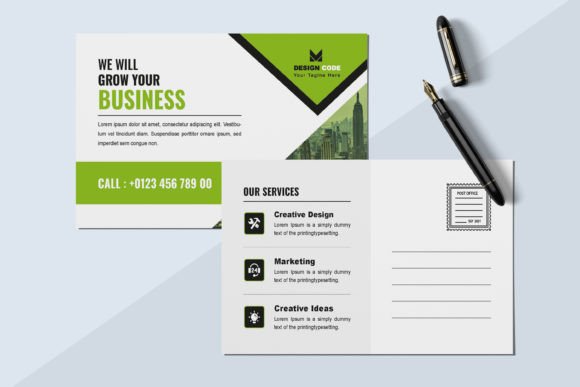 Refresh Your Outreach with a Green Business Postcard Layout