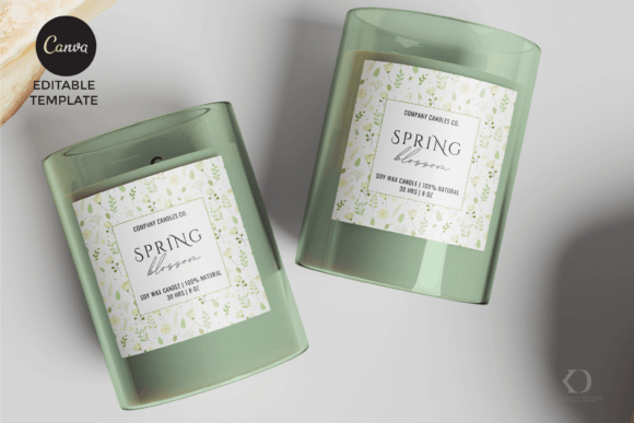 Spring Blossom Candel Label Template: Fresh Packaging Design