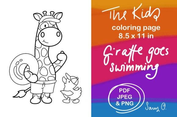 Unleash Your Creativity with Giraffe Duck Swimming Summer Coloring